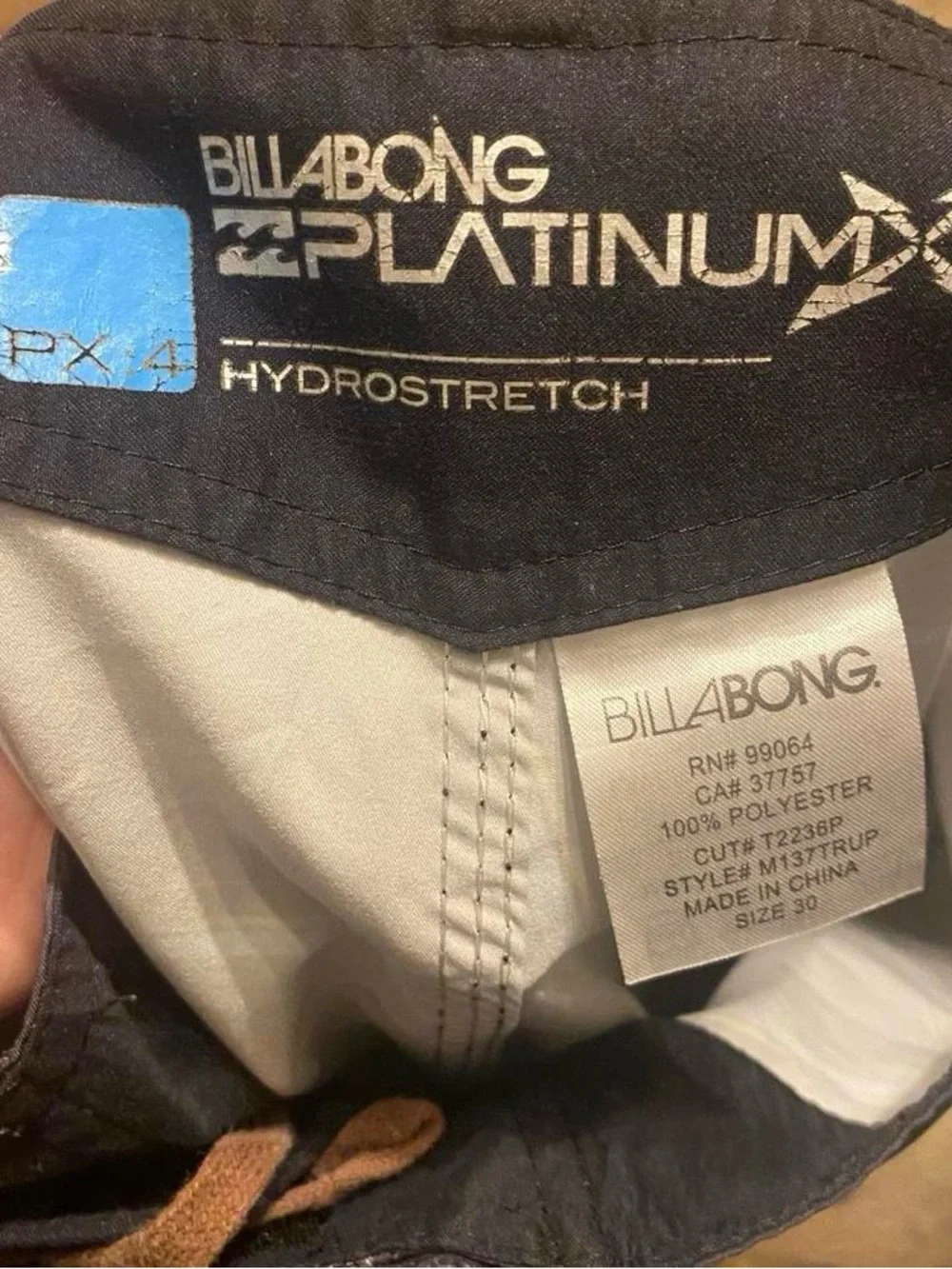 Billabong Brown Boardshorts with Teal Plaid